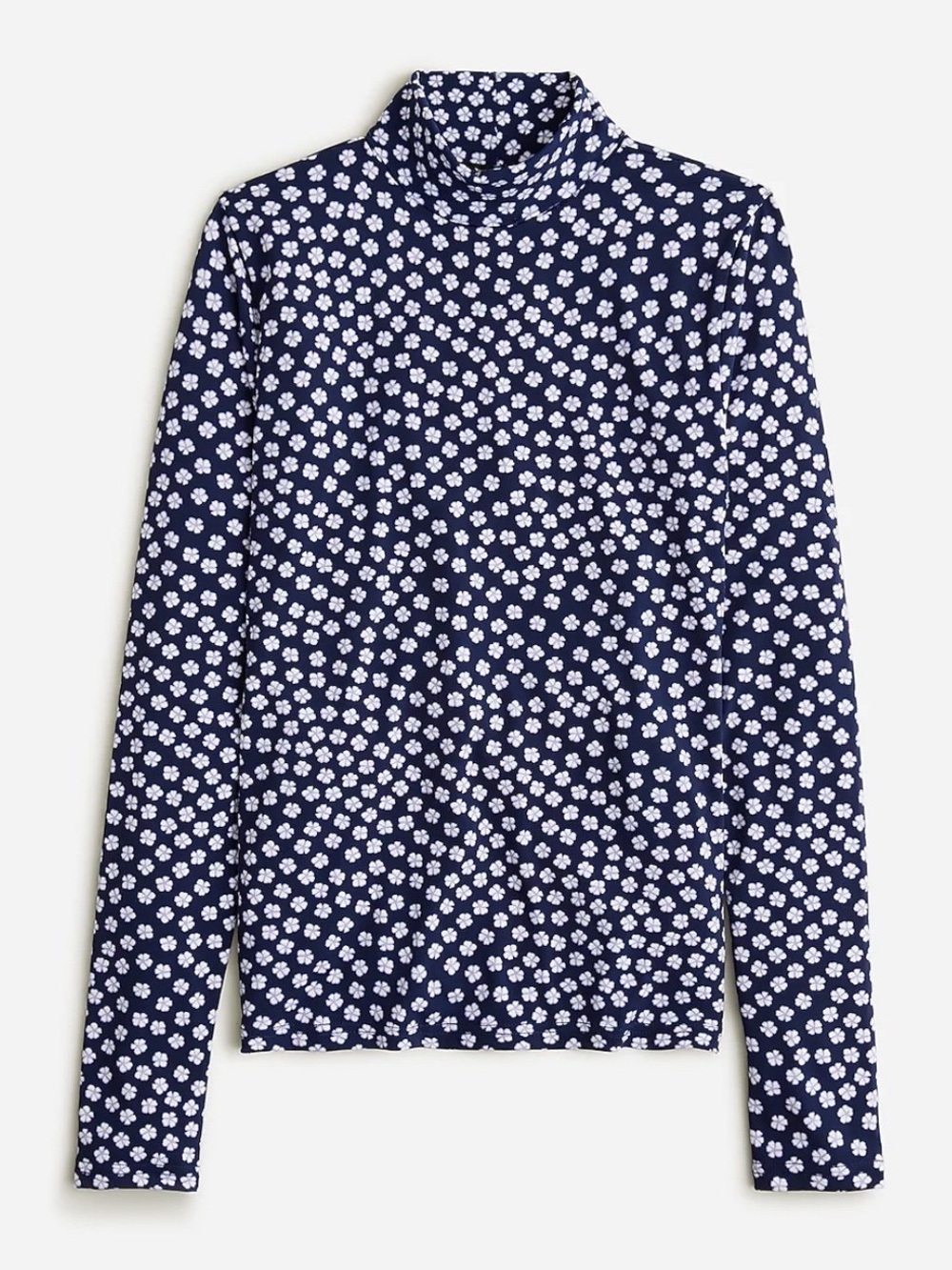 J.Crew floral turtleneck navy white purple